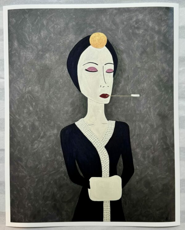 Madame in Blau